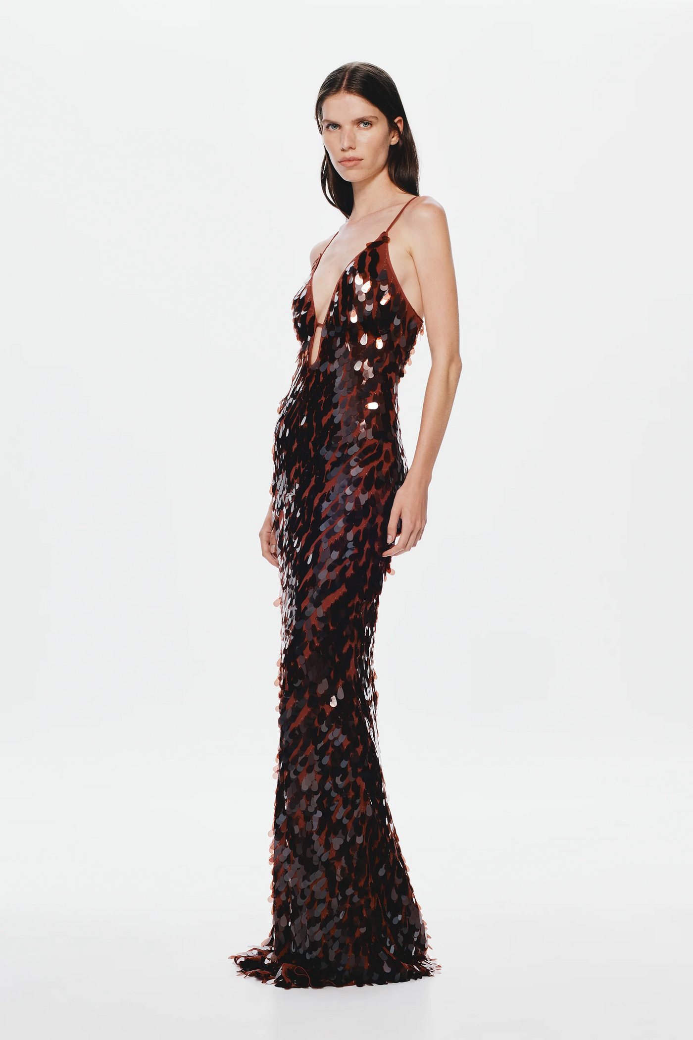Misha Sapphire Sequin Maxi Dress - Fig