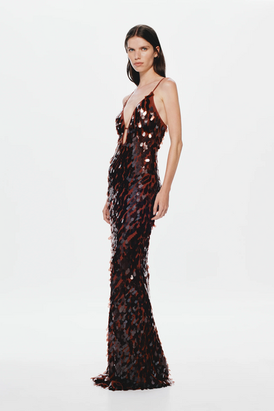 Misha Sapphire Sequin Maxi Dress - Fig
