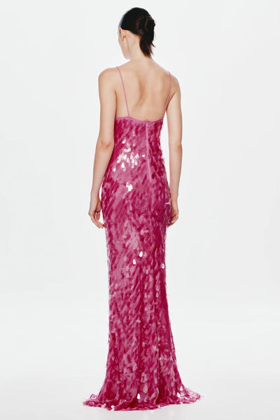 Misha Sapphire Sequin Maxi Dress - Fuchsia