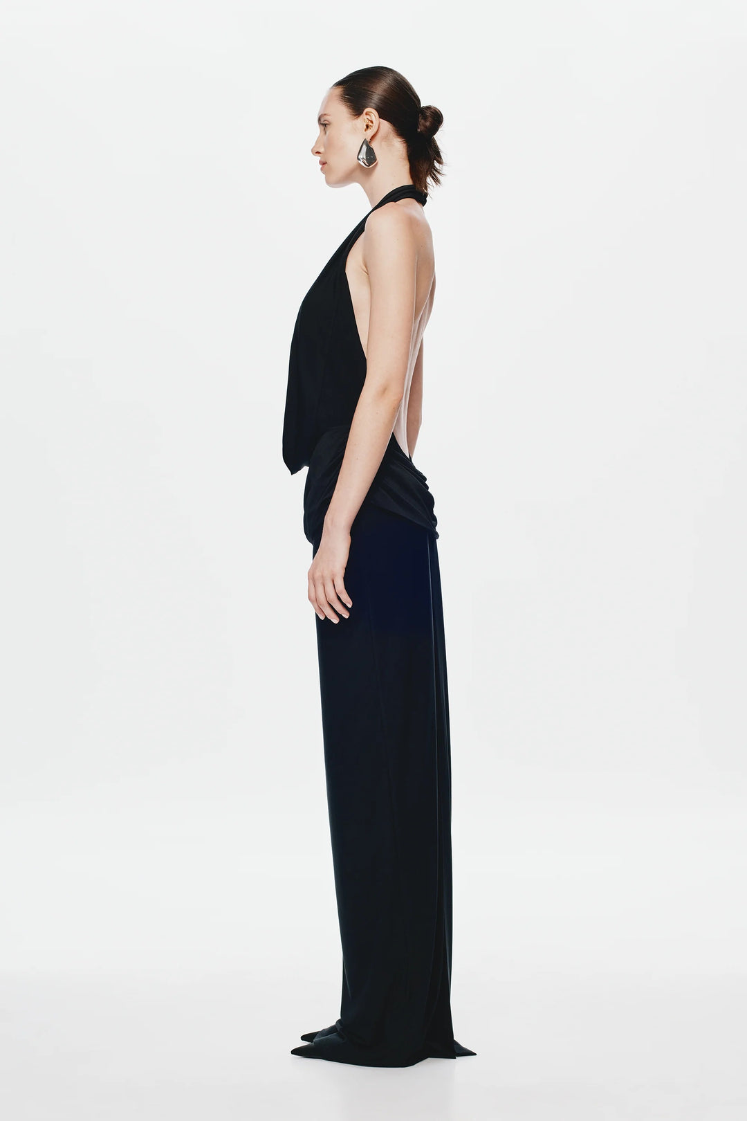 white knee length bandage dress Lapointe Cream Viscose Sleeveless Tie Waist Midi Dress main image 0
