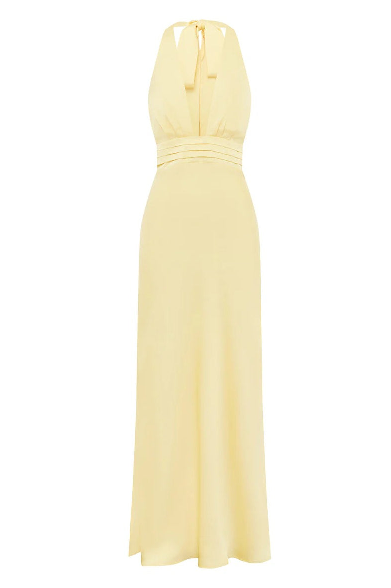 buttermilk yellow maxi dress Runaway The Label Sylvie Maxi Dress - Buttermilk