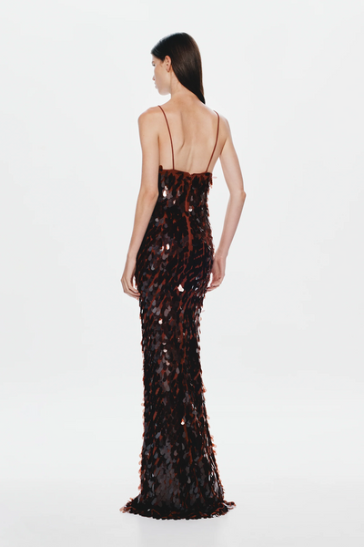 Misha Sapphire Sequin Maxi Dress - Fig
