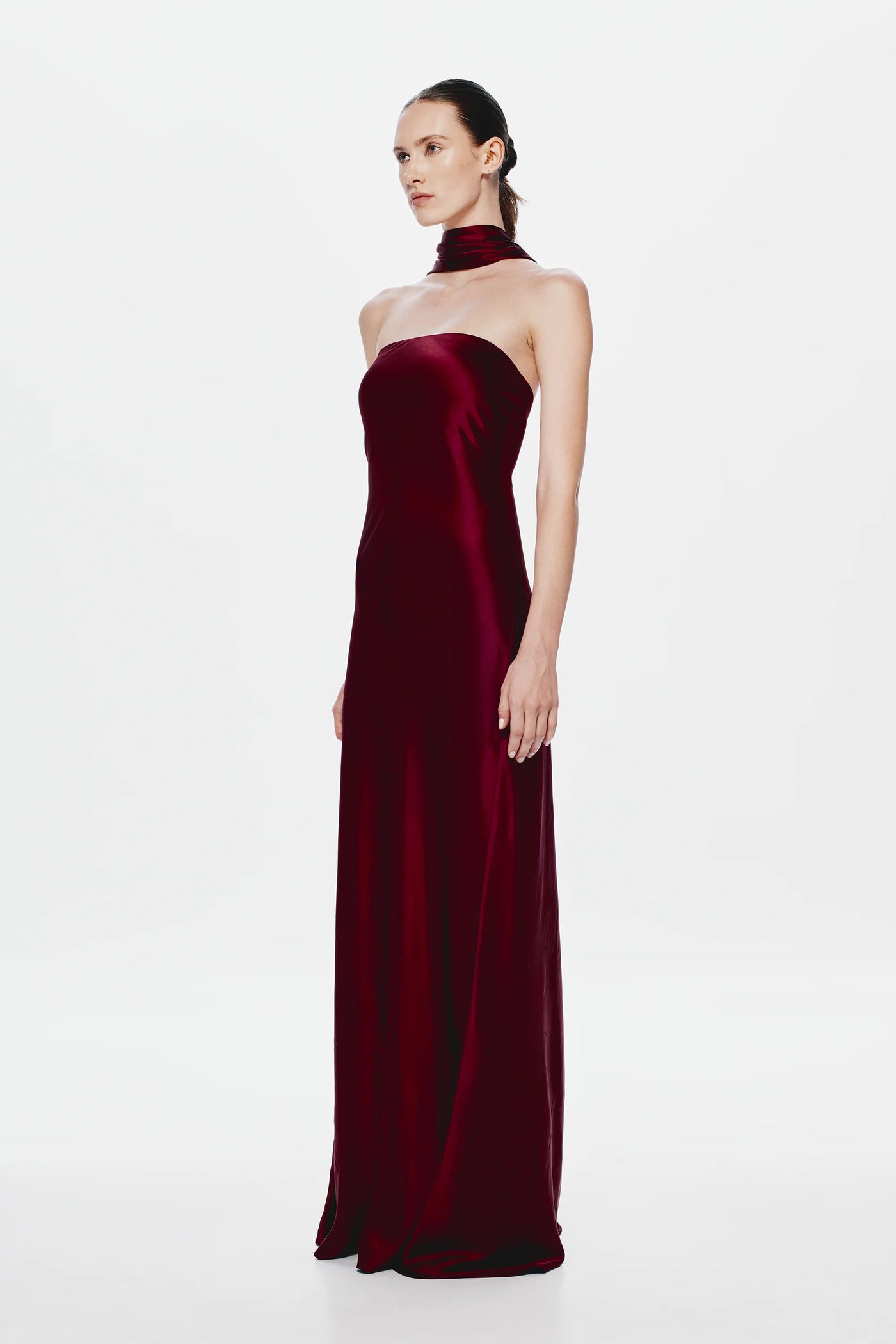 Misha Lilia Satin Gown - Port