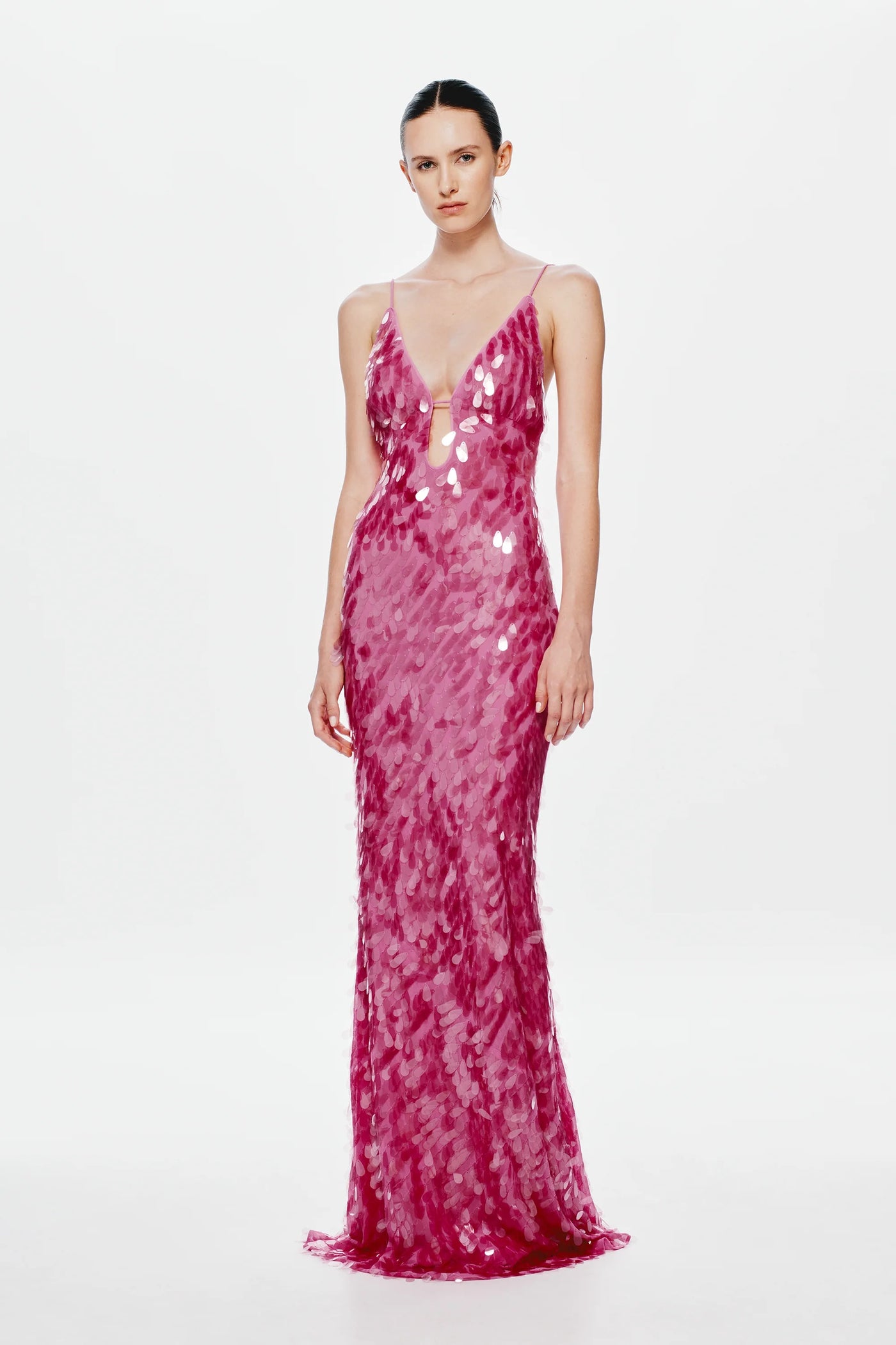 Misha Sapphire Sequin Maxi Dress - Fuchsia