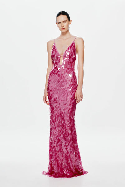 Misha Sapphire Sequin Maxi Dress - Fuchsia