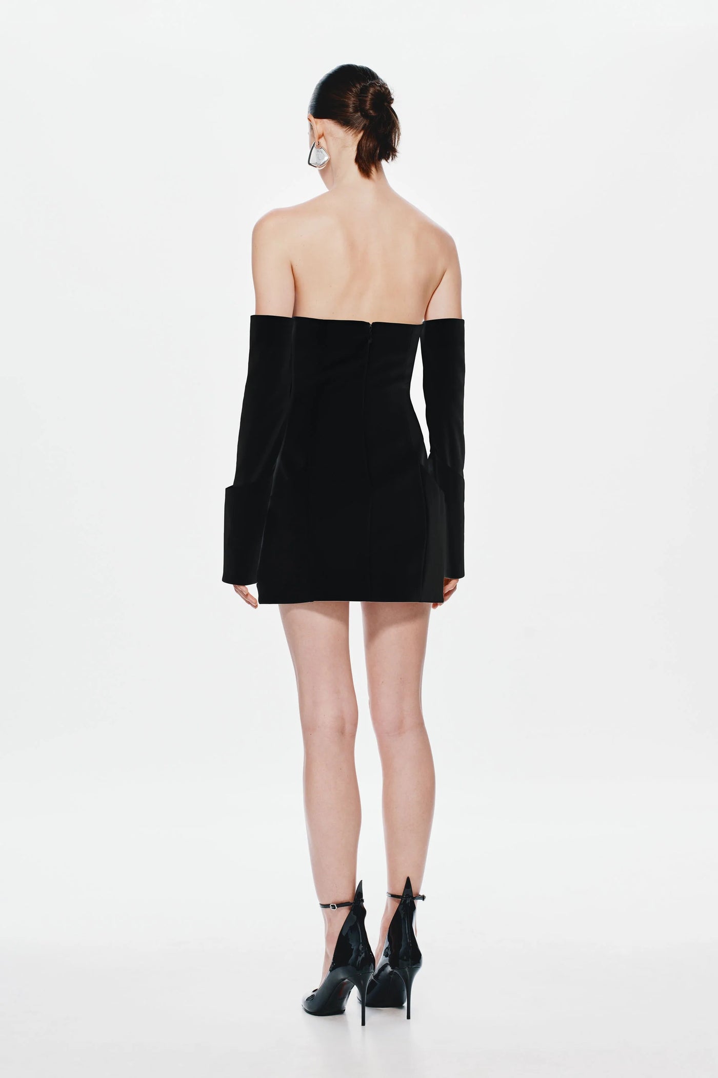 misha black mini dress MISHA Jennifer Cupro Black Mini Dress