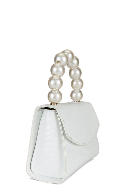 Peta Pearl Handle Bag - White