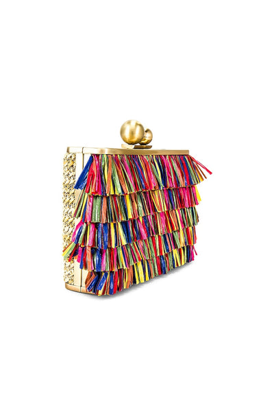 Carlita Carnivale Fringe Clutch Bag - Multi
