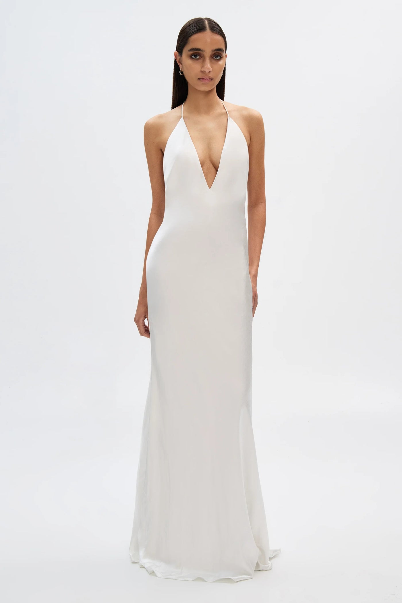 Misha Honor Satin Maxi Dress - Ivory