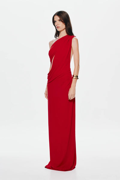 Misha Solstice Cupro Maxi Dress - Cherry
