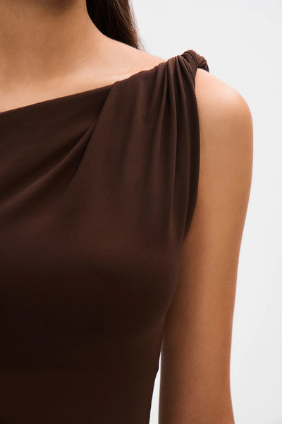 Misha Sisal Mesh Maxi Dress - Espresso