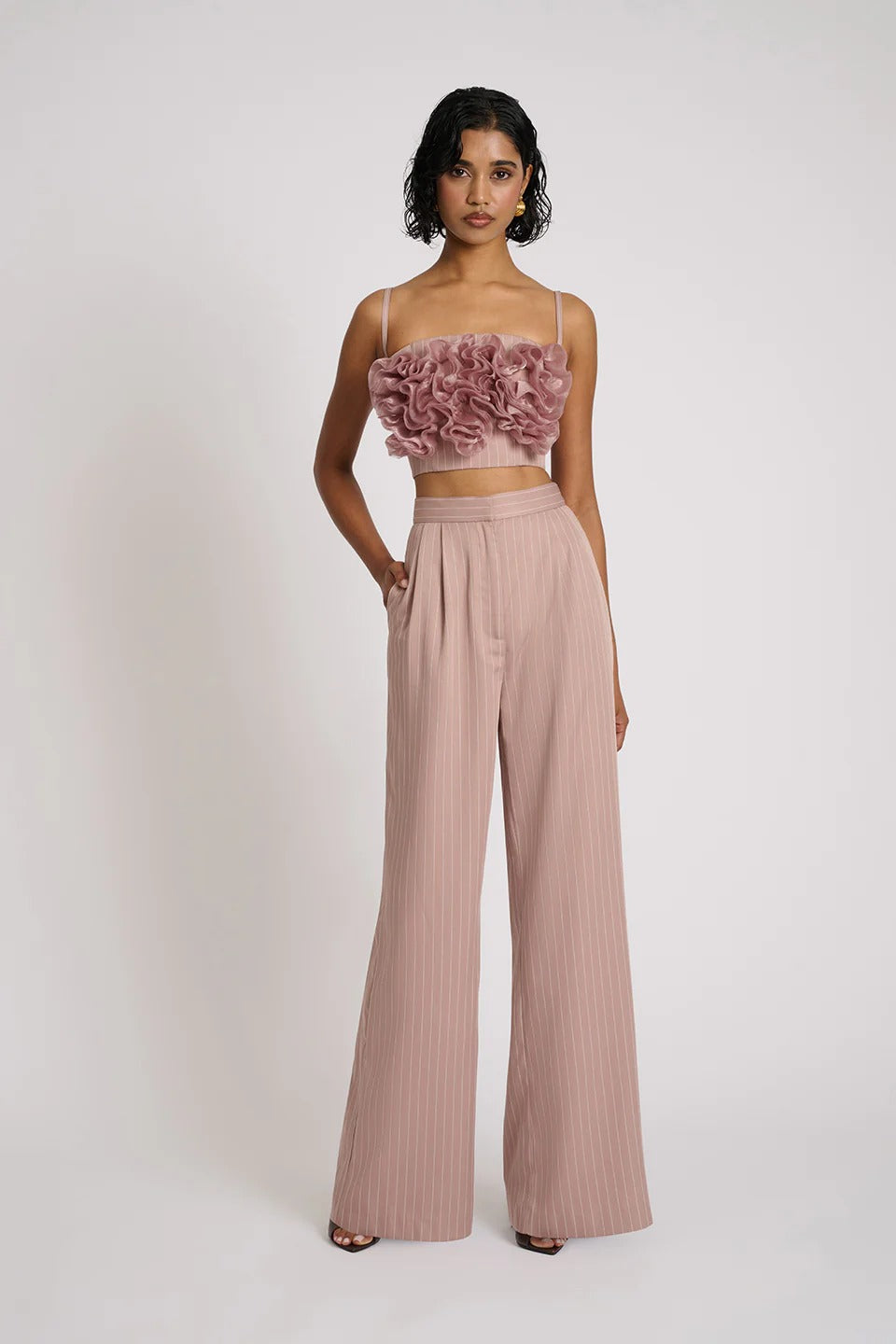 Reyna Pants - Blush Pinstripe