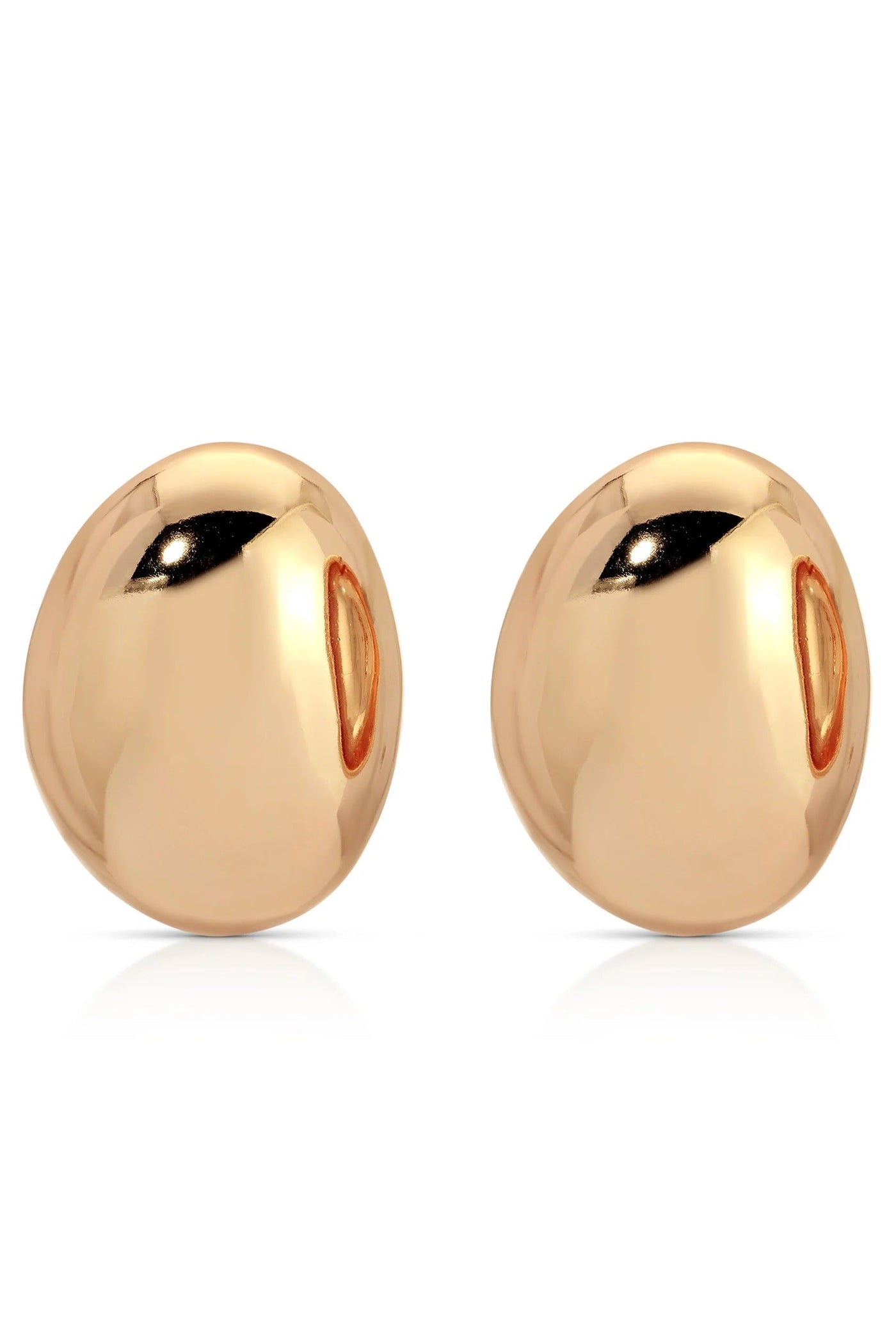 Smooth Pebble Earrings - Gold