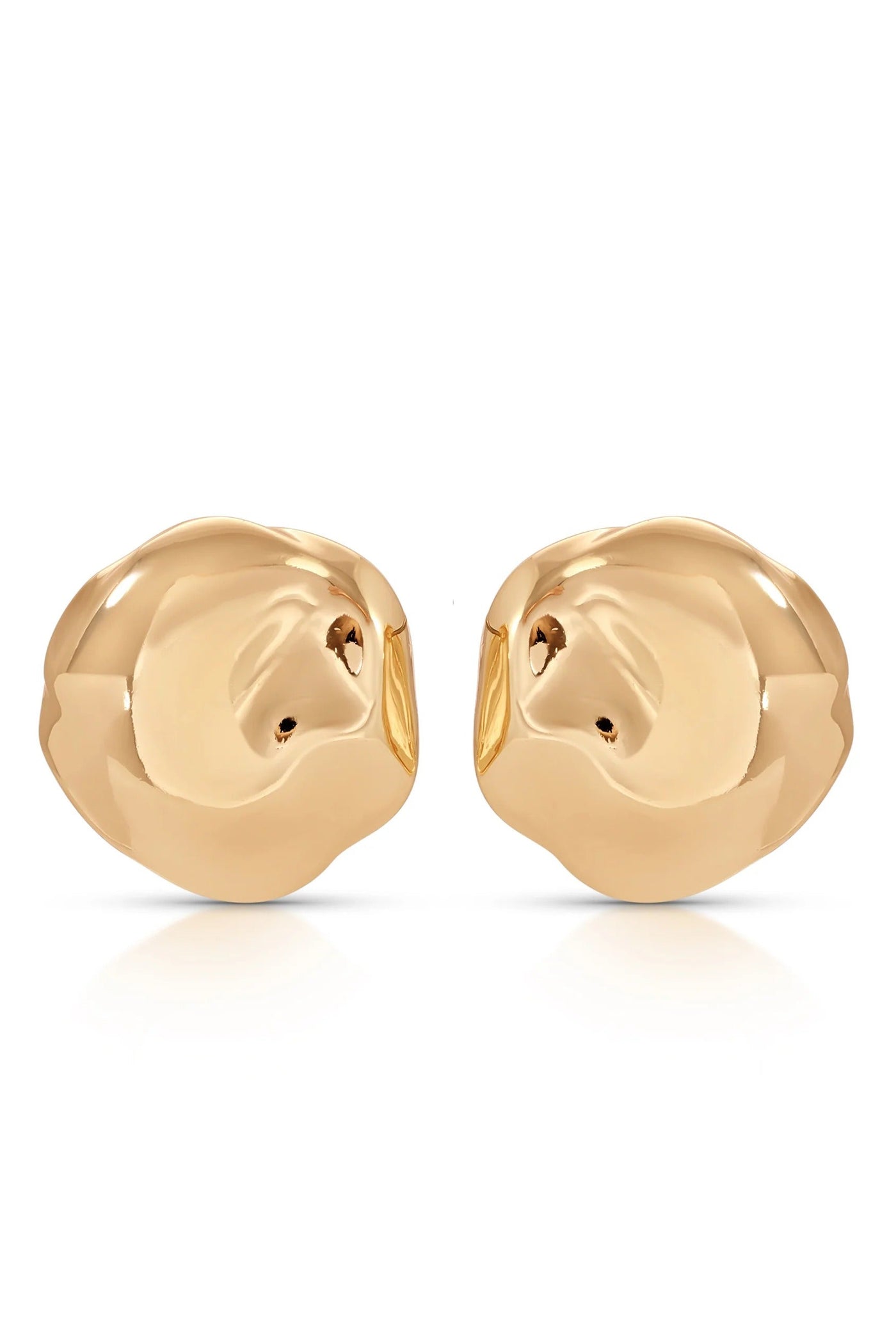 Molten Button Studs - Gold