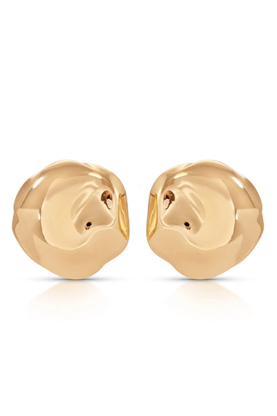 Molten Button Studs - Gold
