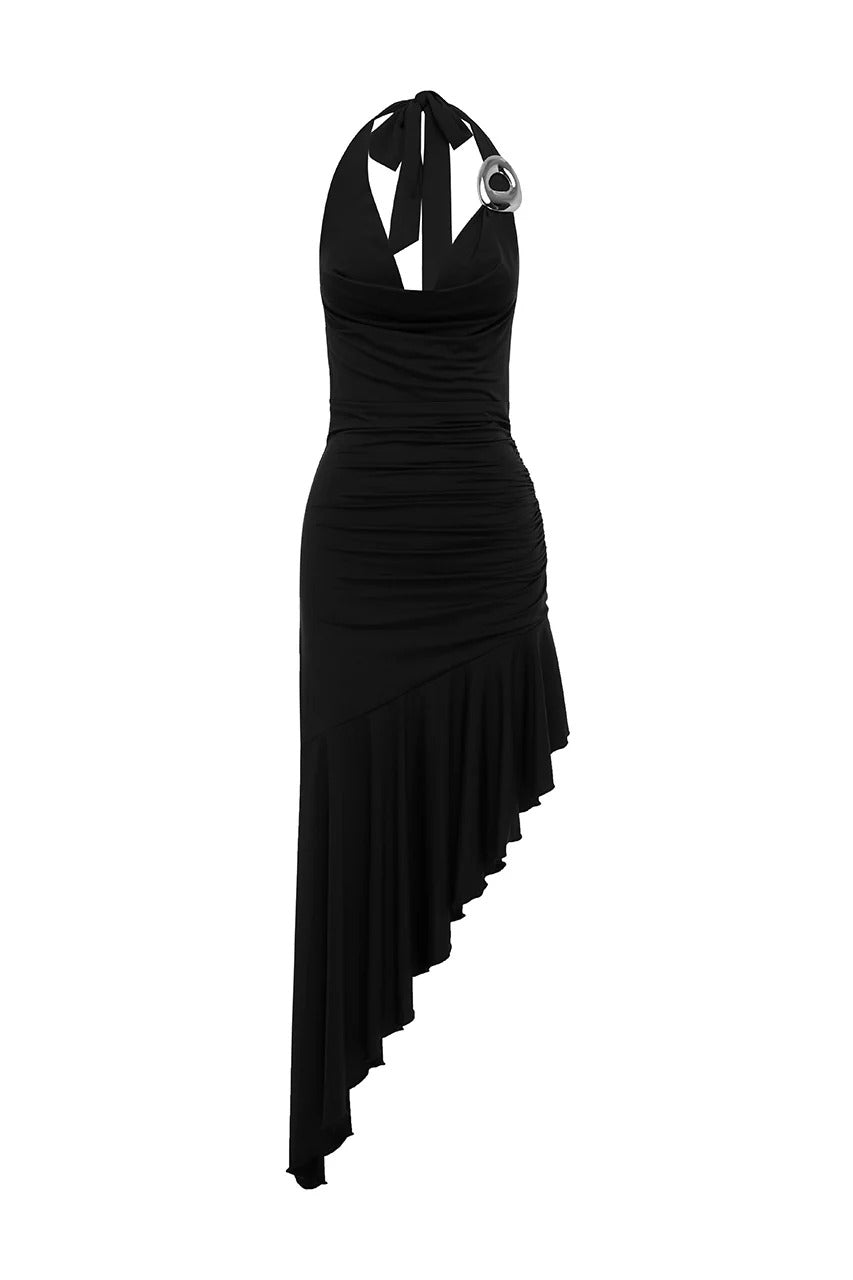 Indiana Asymmetric Maxi Dress in Black, XS / Black Indiana Asymmetric Maxi Dress in Black, XS / Black