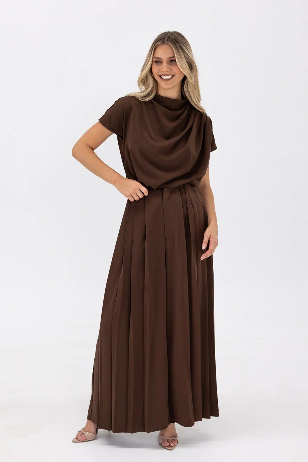 slim fit dress slacks Sister Golden Hair Dress ~ Sand – Golden Brown The Label main image 1