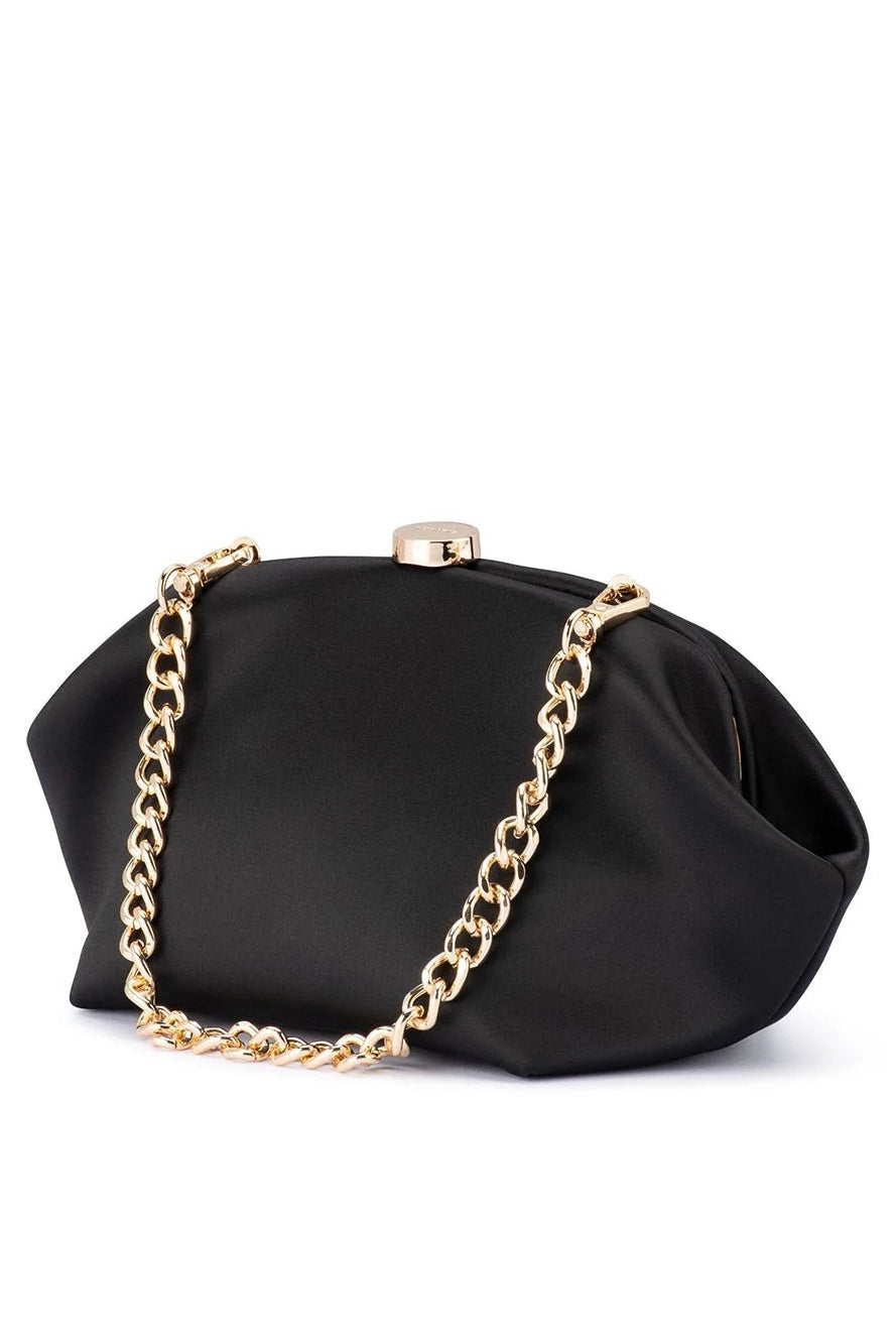 Karina Satin Clutch - Black