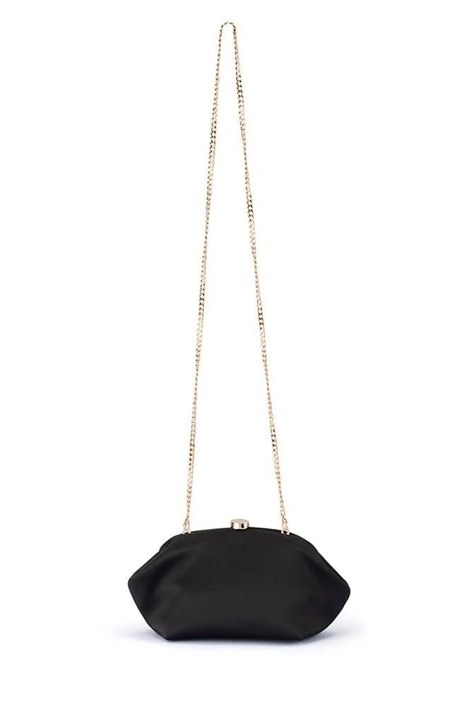 Karina Satin Clutch - Black