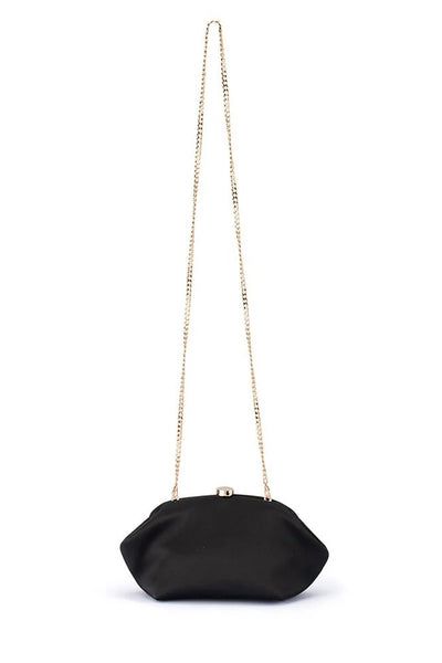 Karina Satin Clutch - Black