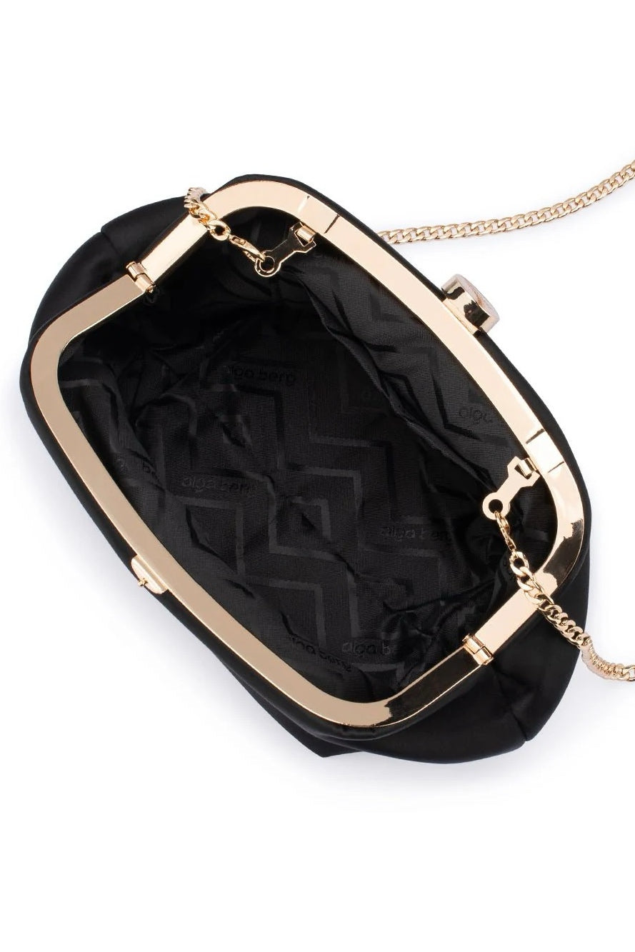 Karina Satin Clutch - Black