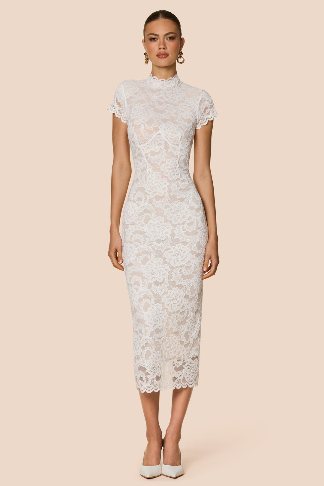 Nookie Alessia Midi Dress - Ivory | JAUS