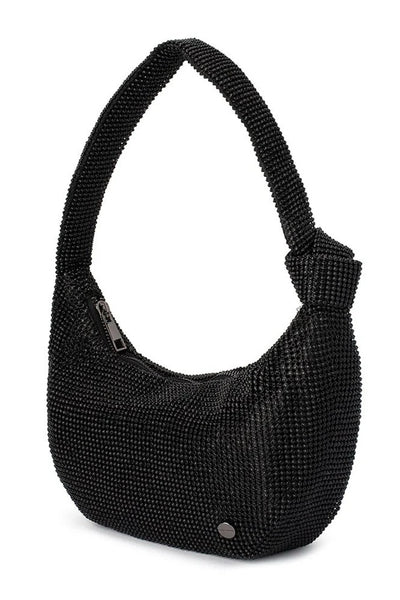 Jessica Crystal Mesh Bag - Black