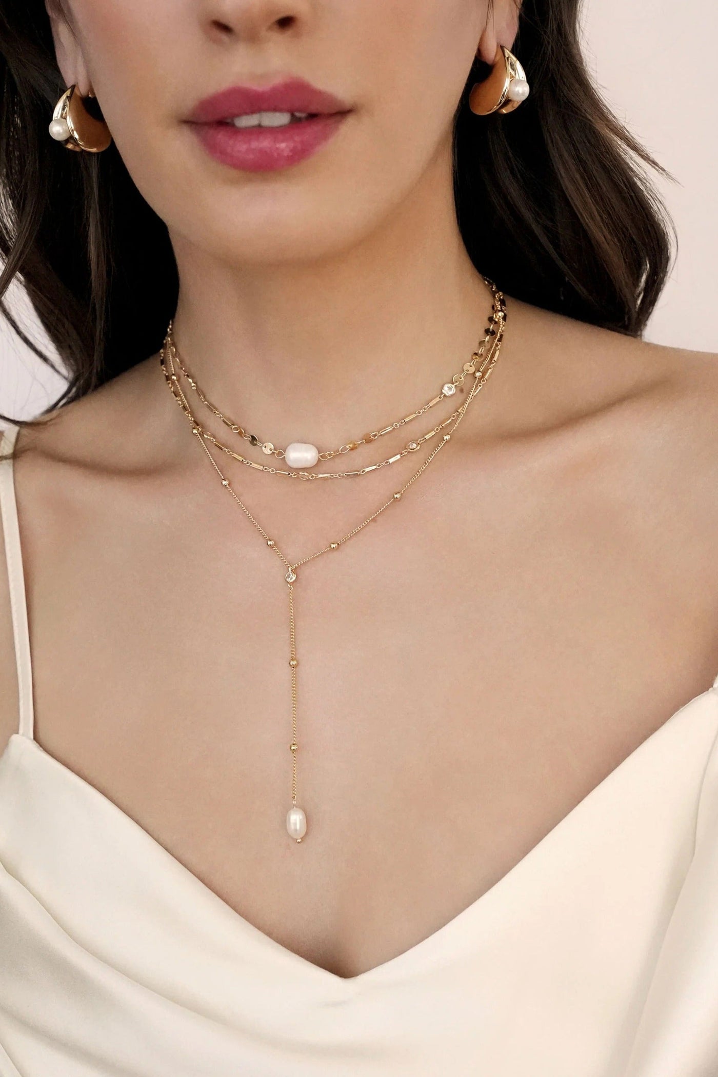 Forever Falling Pearl Lariat