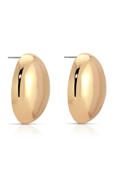 Smooth Pebble Earrings - Gold