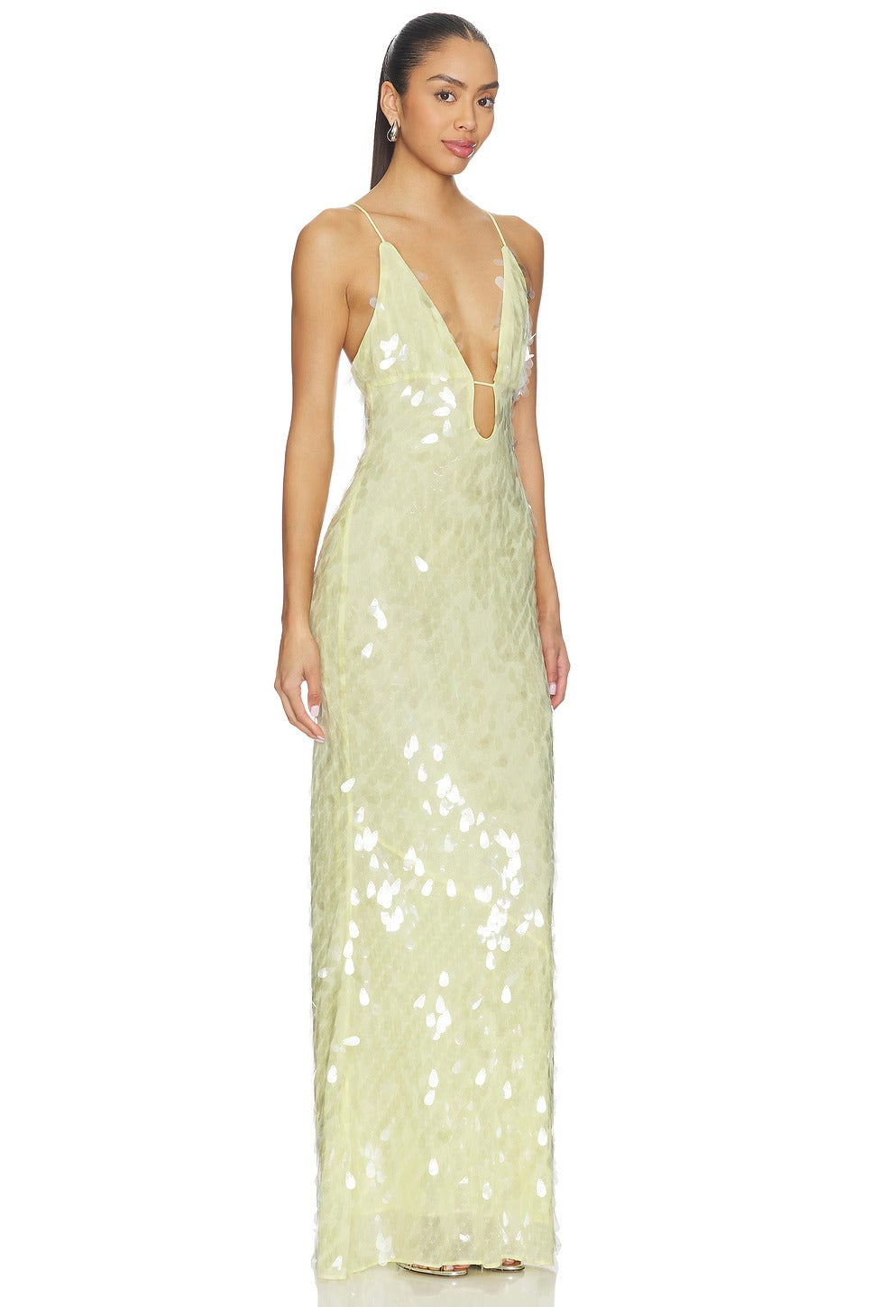 misha sapphire sequin dress MISHA The Sapphire Sequin Dress in Lemon