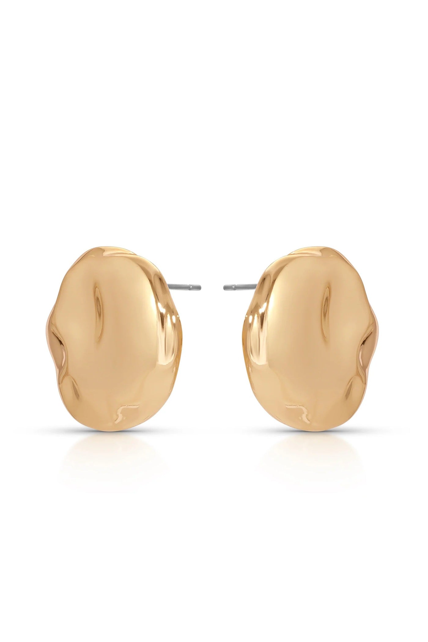 Molten Button Studs - Gold