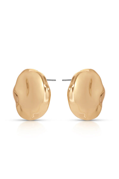 Molten Button Studs - Gold