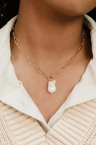 Single Pearl Chain Necklace