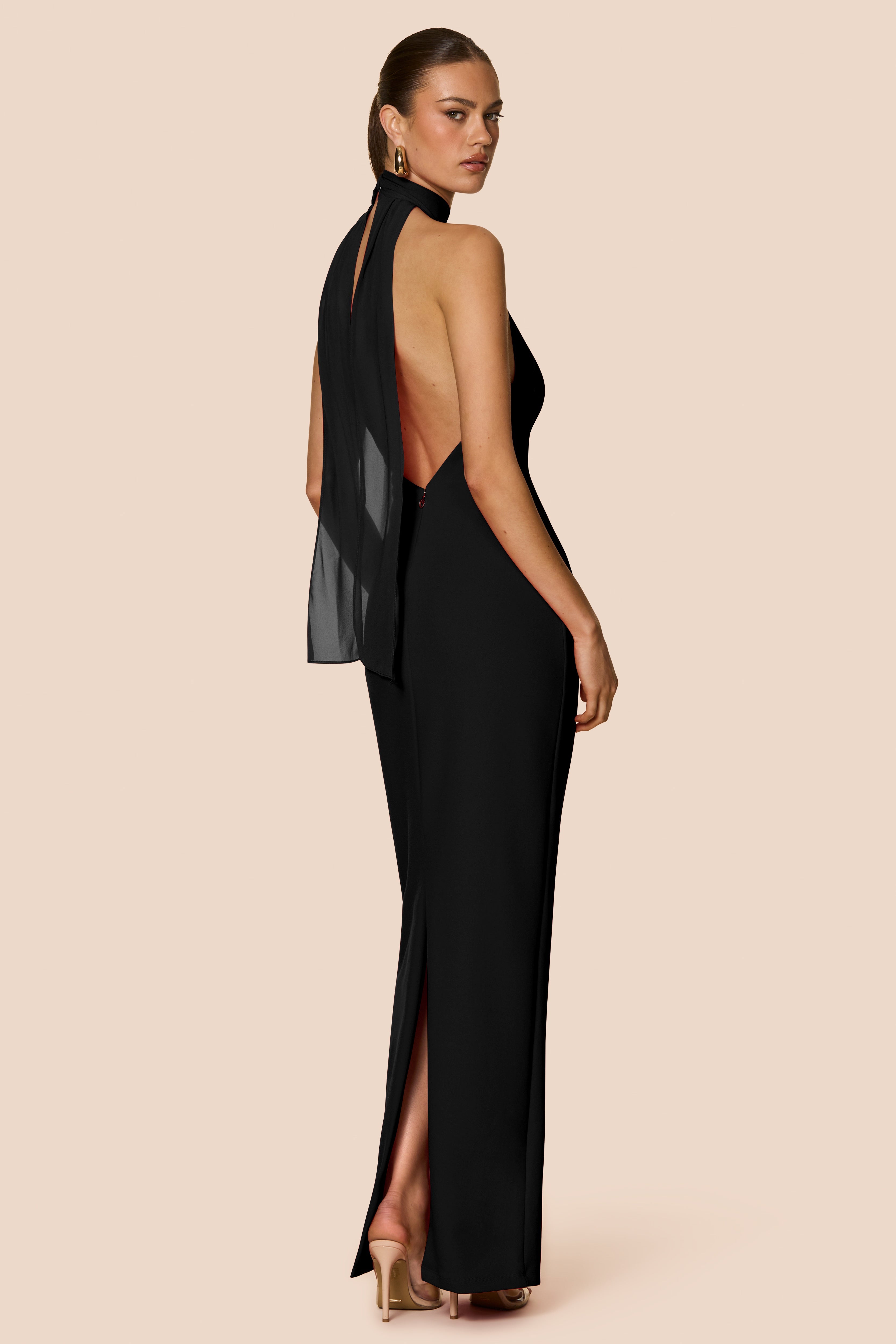 nookie black halter dress NOOKIE Diaz Halter Gown (Black) - RRP $379