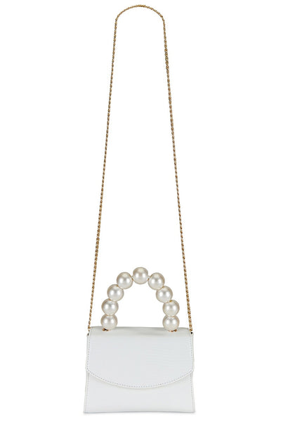 Peta Pearl Handle Bag - White