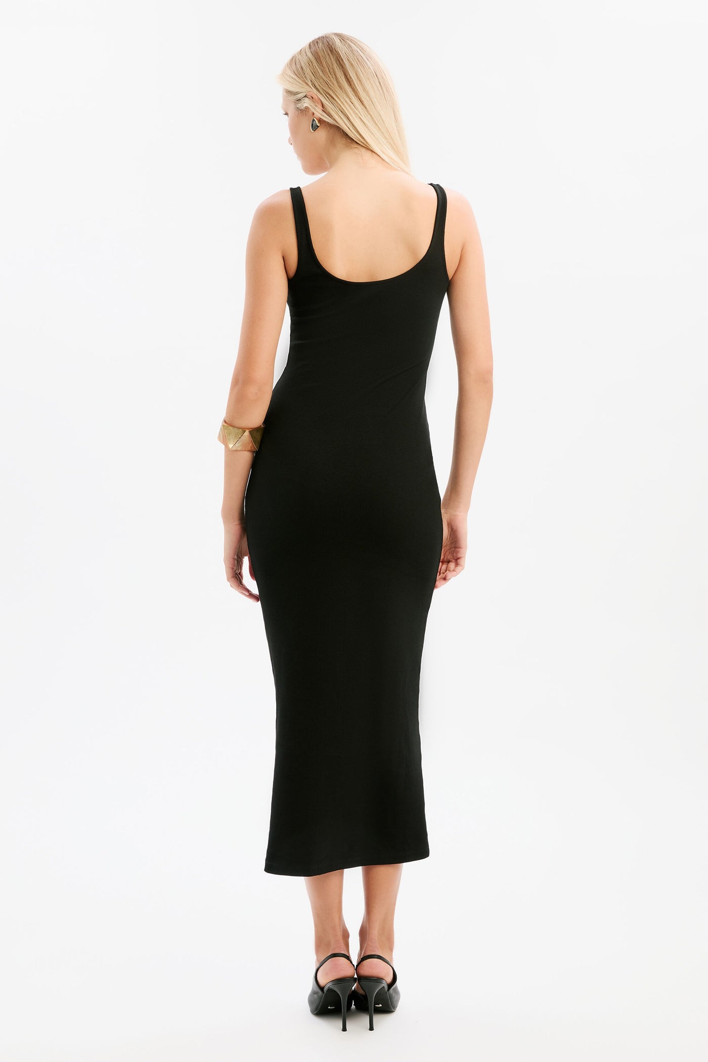mason midi dress MASON RIBBED MIDI DRESS - BLACK