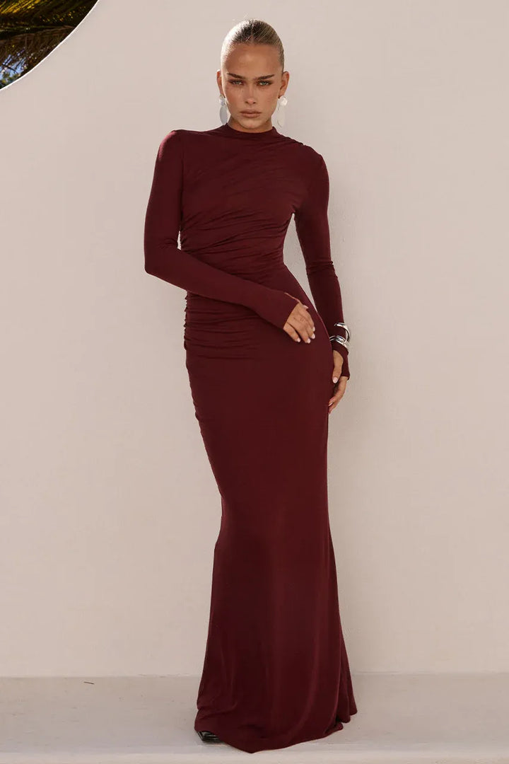chinese dress ladies Petra Bodycon Printed Maxi Dress Grape | Wedding Guest Dress | Bodycon main image 0