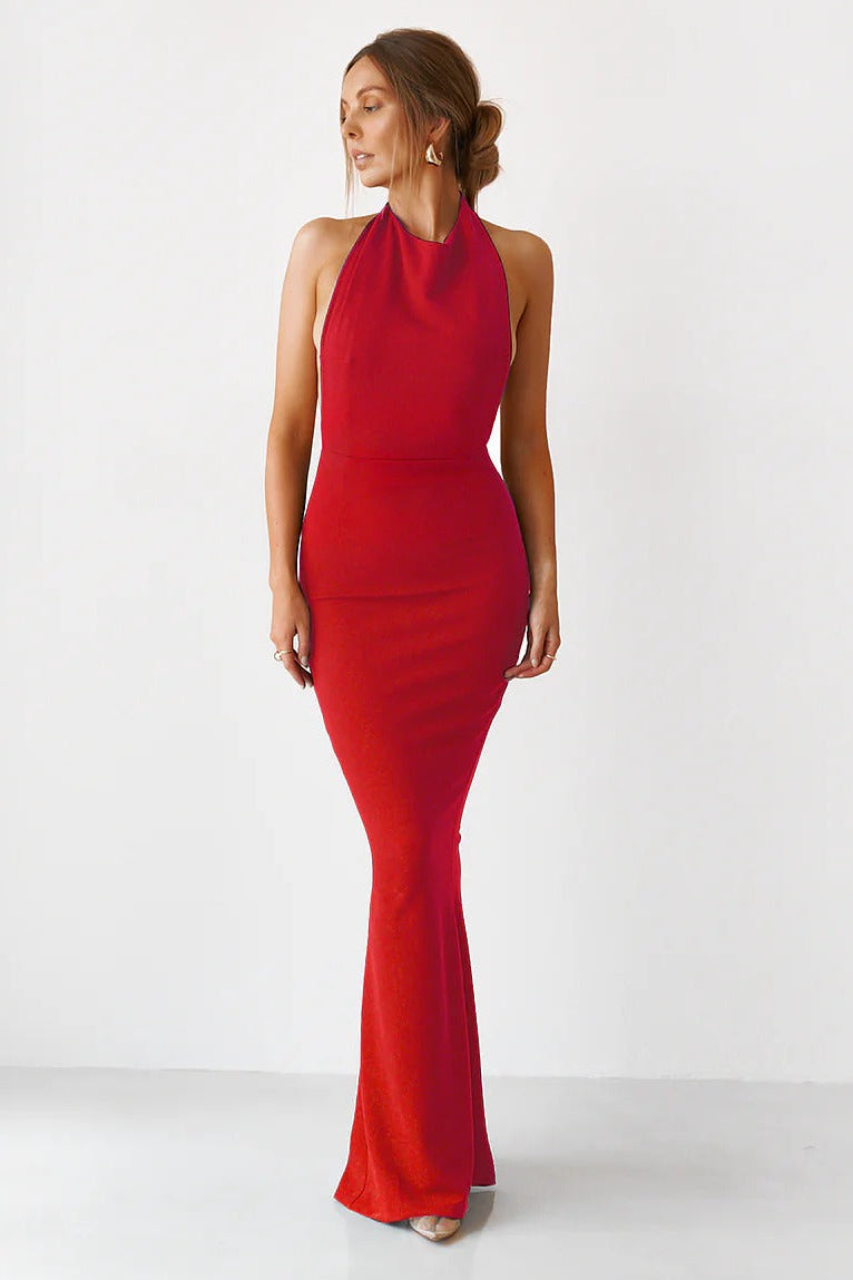 Backless Gown - Chilli