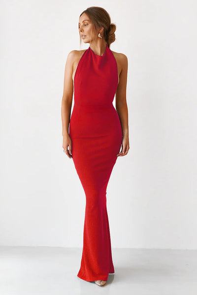 Backless Gown - Chilli