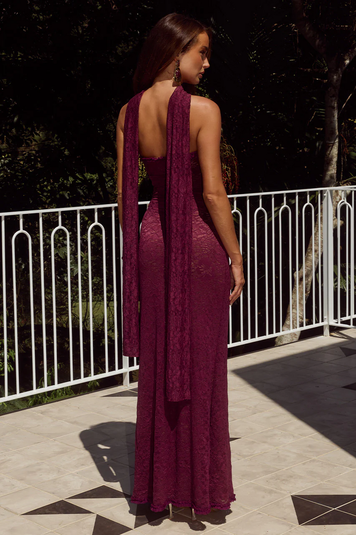 Runaway The Label Amana Maxi Dress - Wine