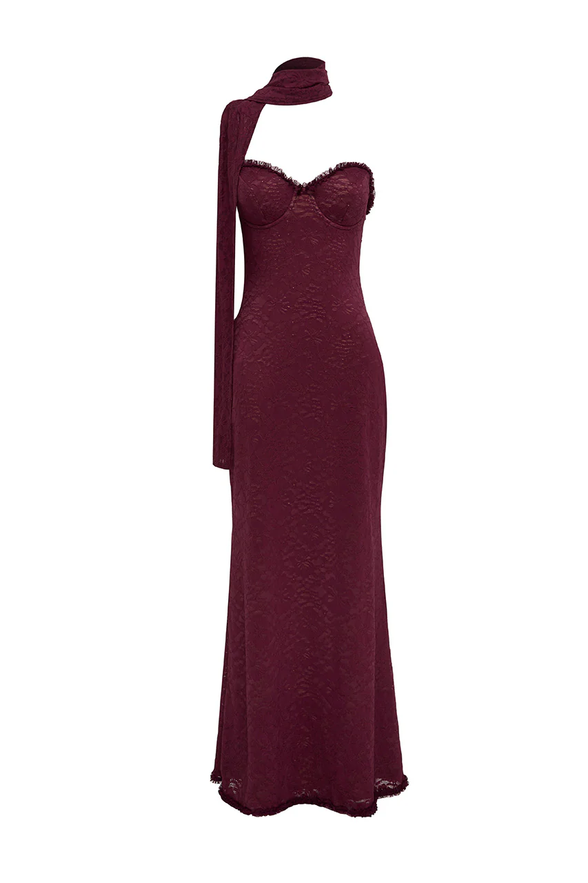 Amana Maxi Dress - Wine (PREORDER)