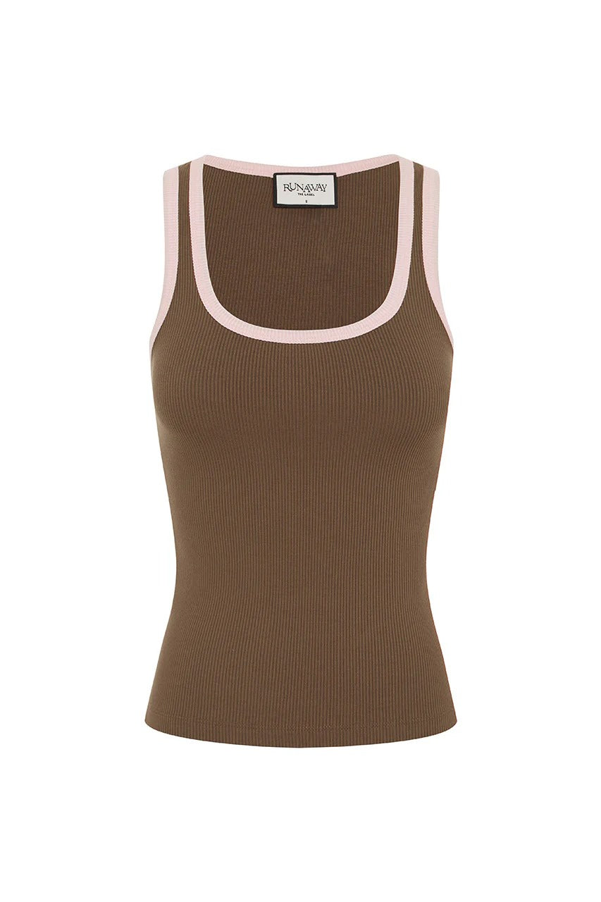 Angelo Tank - Chocolate/Pink