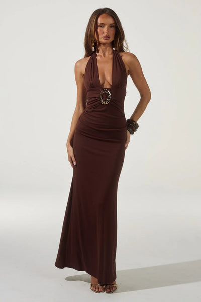 Arina Maxi Dress - Espresso