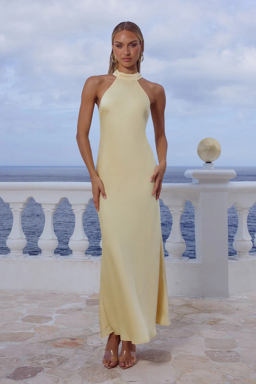 buttermilk maxi dress Runaway The Label Arabelle Maxi Dress - Buttermilk