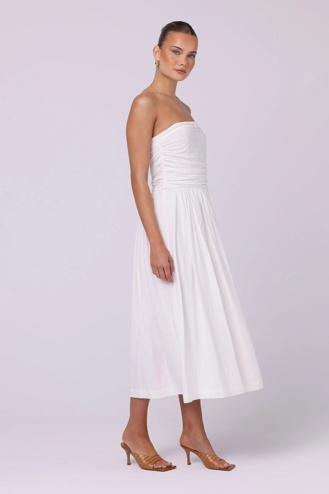 Isabelle Quinn Adessa Linen Midi Dress - White