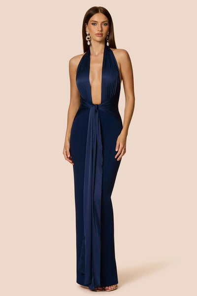 Nookie Chiara Halter Gown - Navy