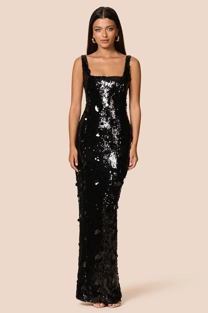 seraphine black dress Gown Vintage 80s 90s Sequin the style lifts up group_size:petite:petite-size-zip-up-travel-jersey-dress-l51533p-black Size:32/34