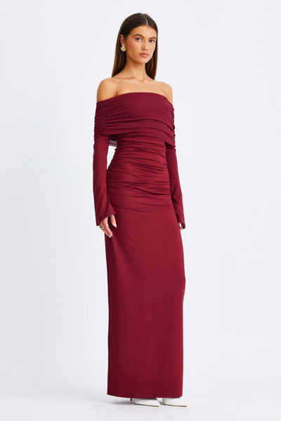 Stevie Long Sleeve Maxi Dress - Wine