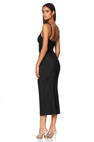 Nookie Tucked Tease Midi Dress - Black