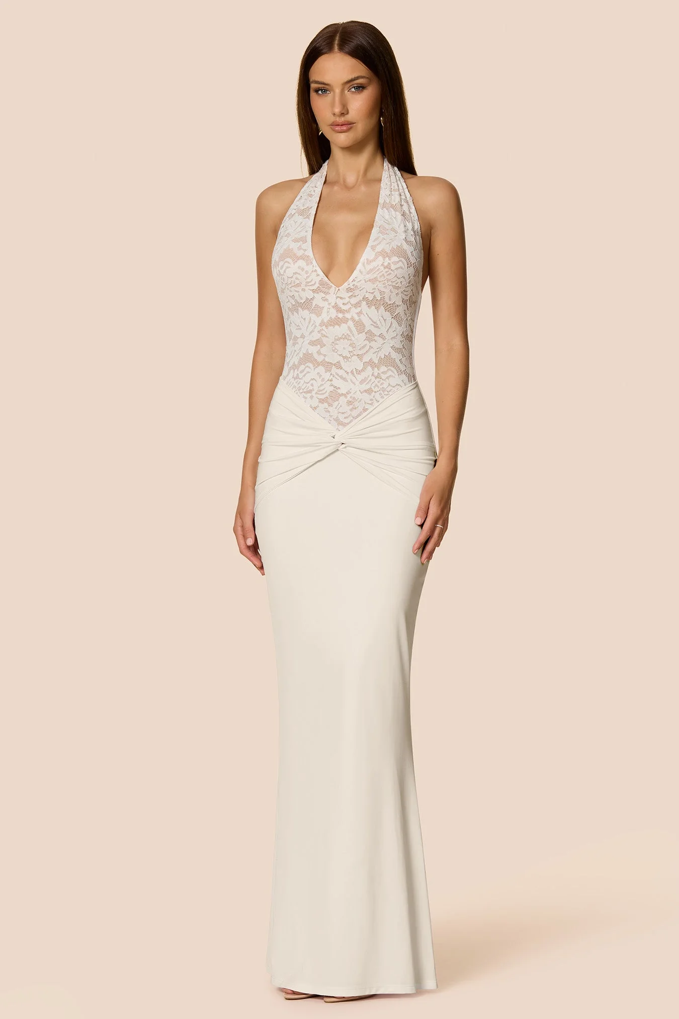 nookie halter dress Nookie Natalia Halter Maxi Dress in Lemon